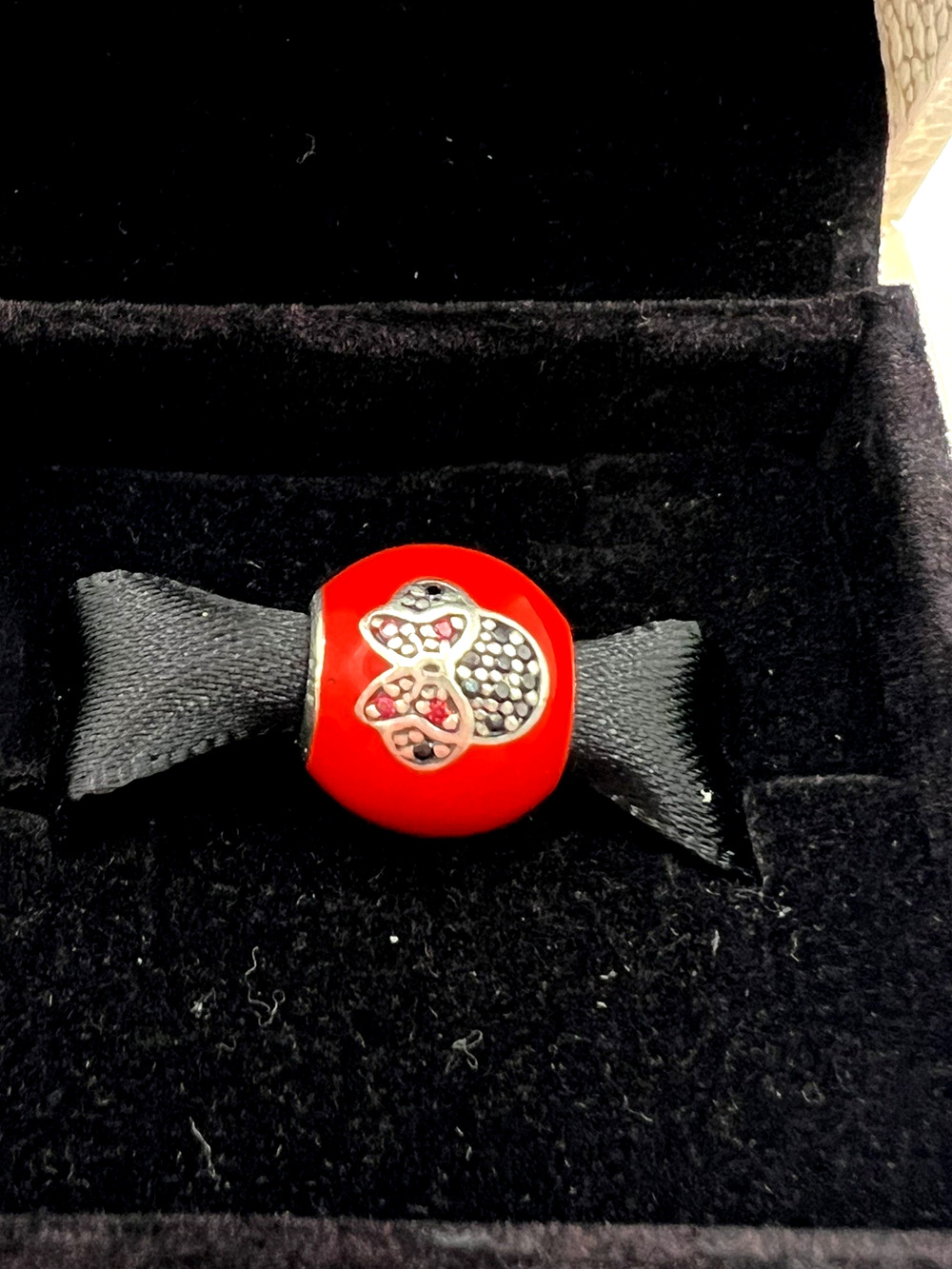 NEW AUTHENTIC Pandora I Love Minnie Mouse Charm Disney Red w/Box